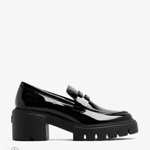 Stuart Weitzman Black MATTE Leather Chunky Loafers